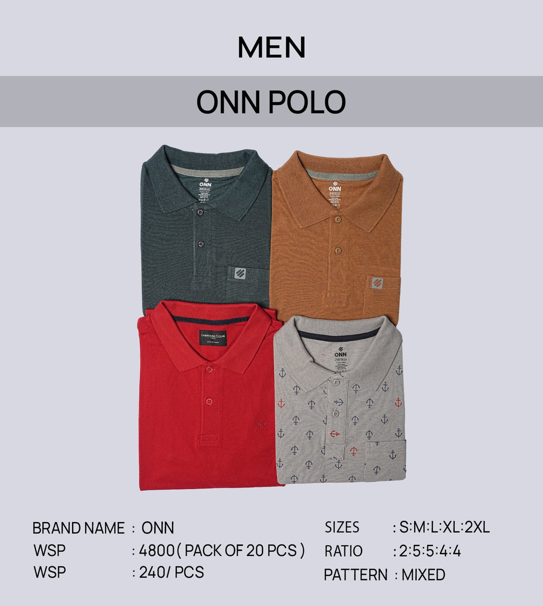 ONN Mix Polo(Pack of 20)