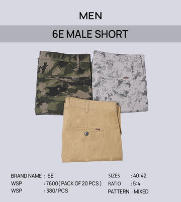 6E Male  Mix Shorts(Pack of 20)