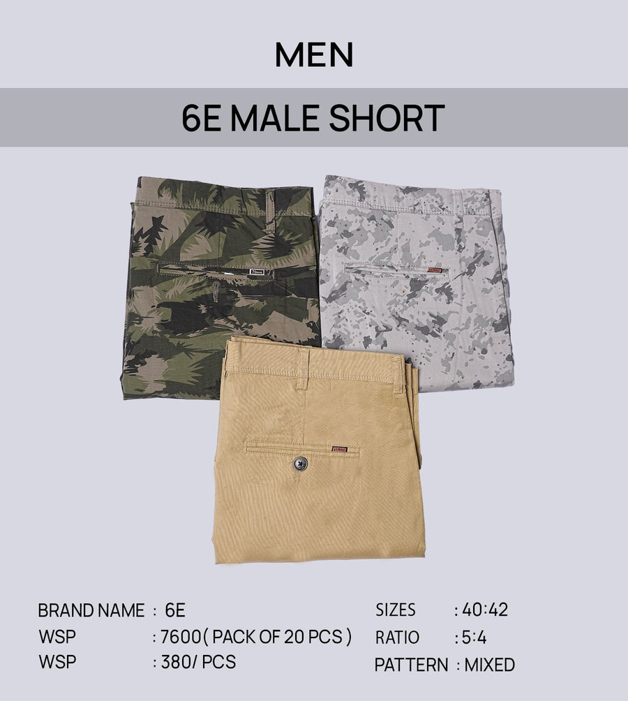 6E Male  Mix Shorts(Pack of 20)