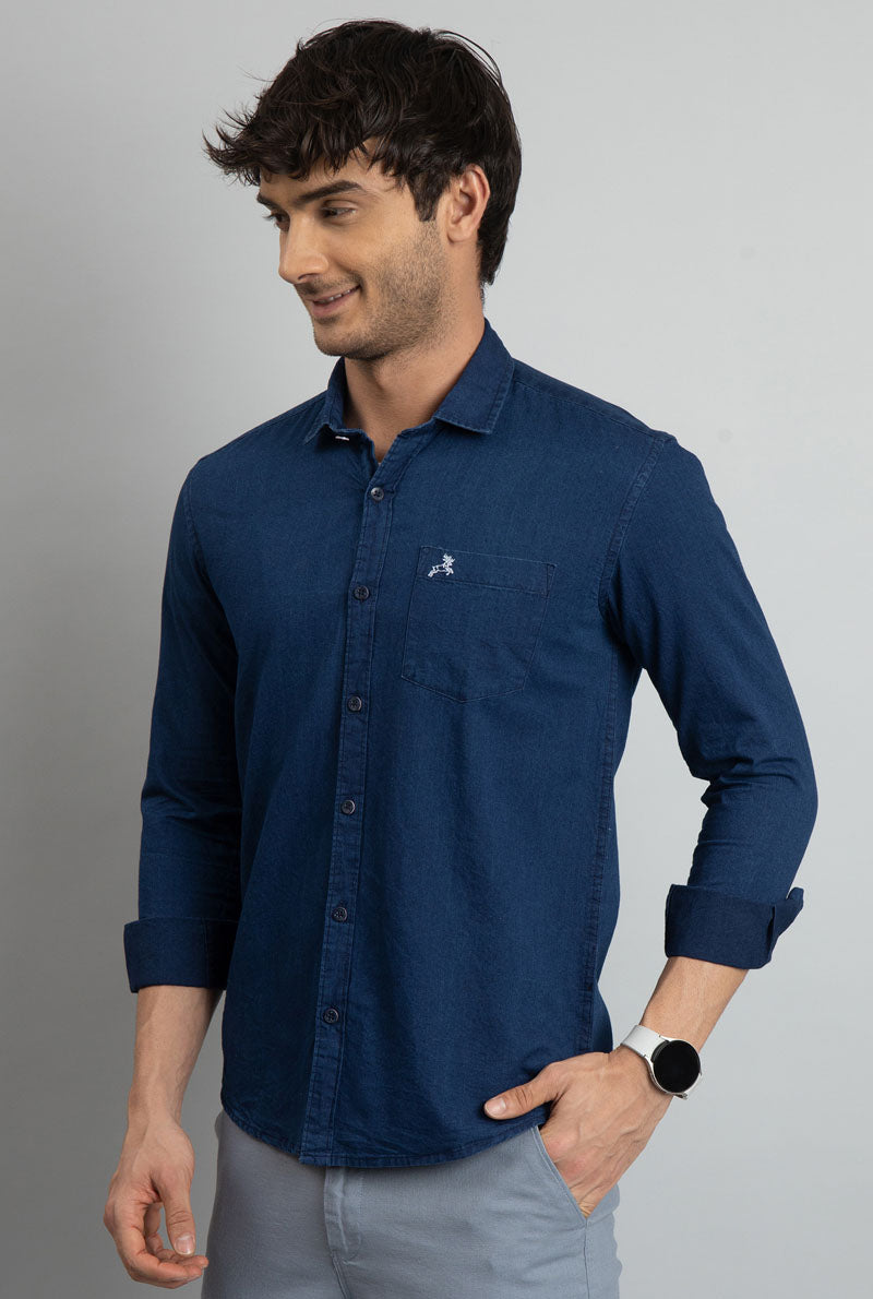 Blue Denim Plain Shirt