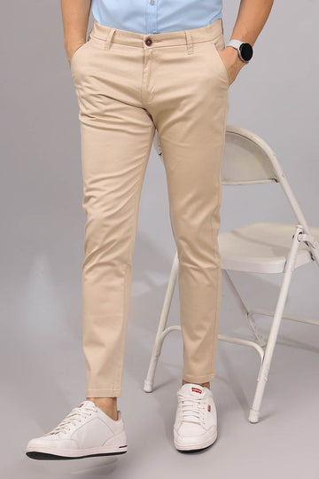 Cream Plain Trouser