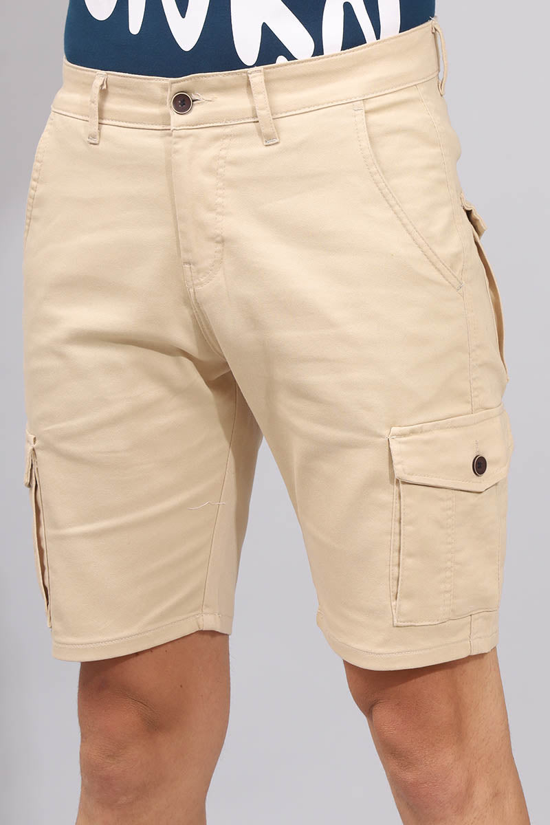 Cream Colour Men Shorts