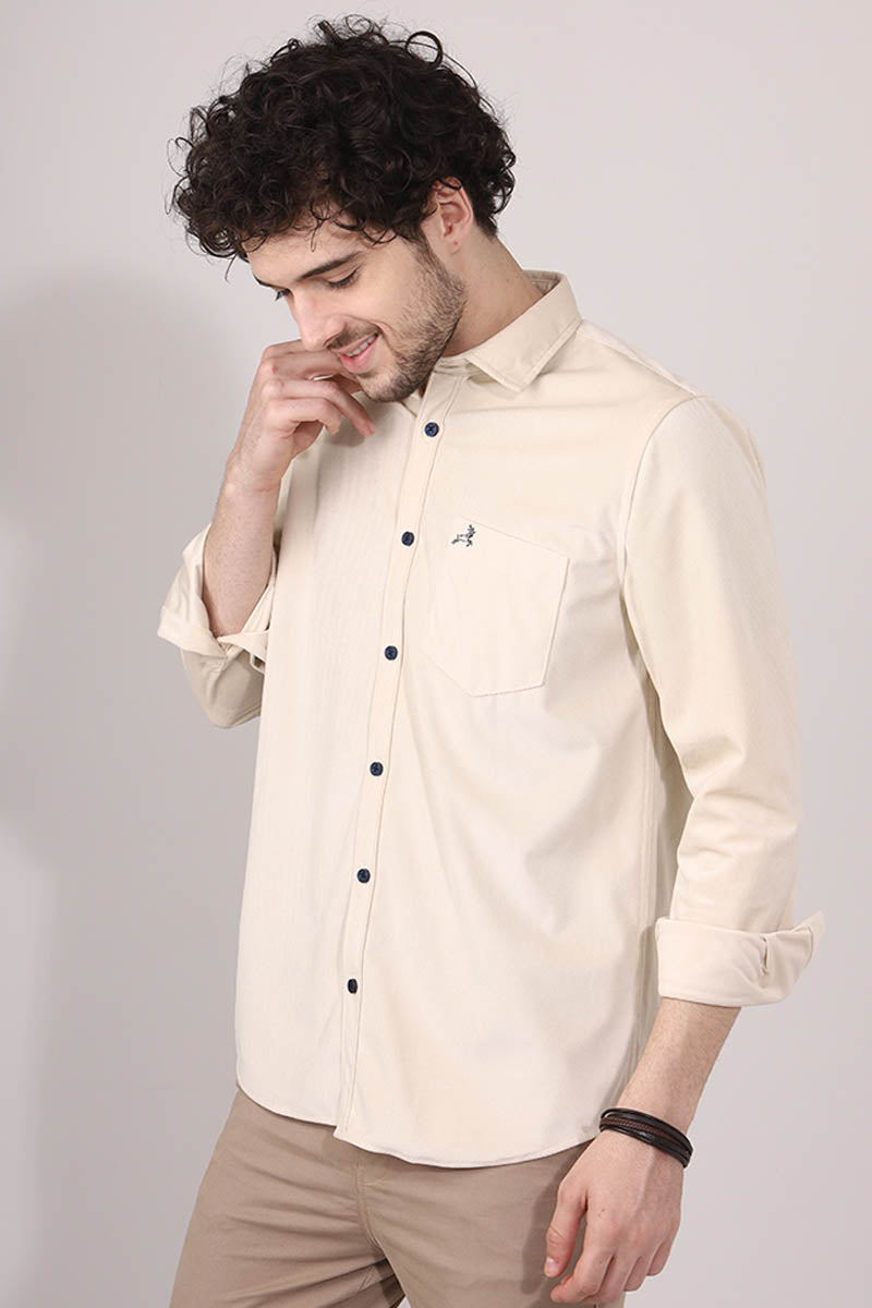 Cream Plain Shirt