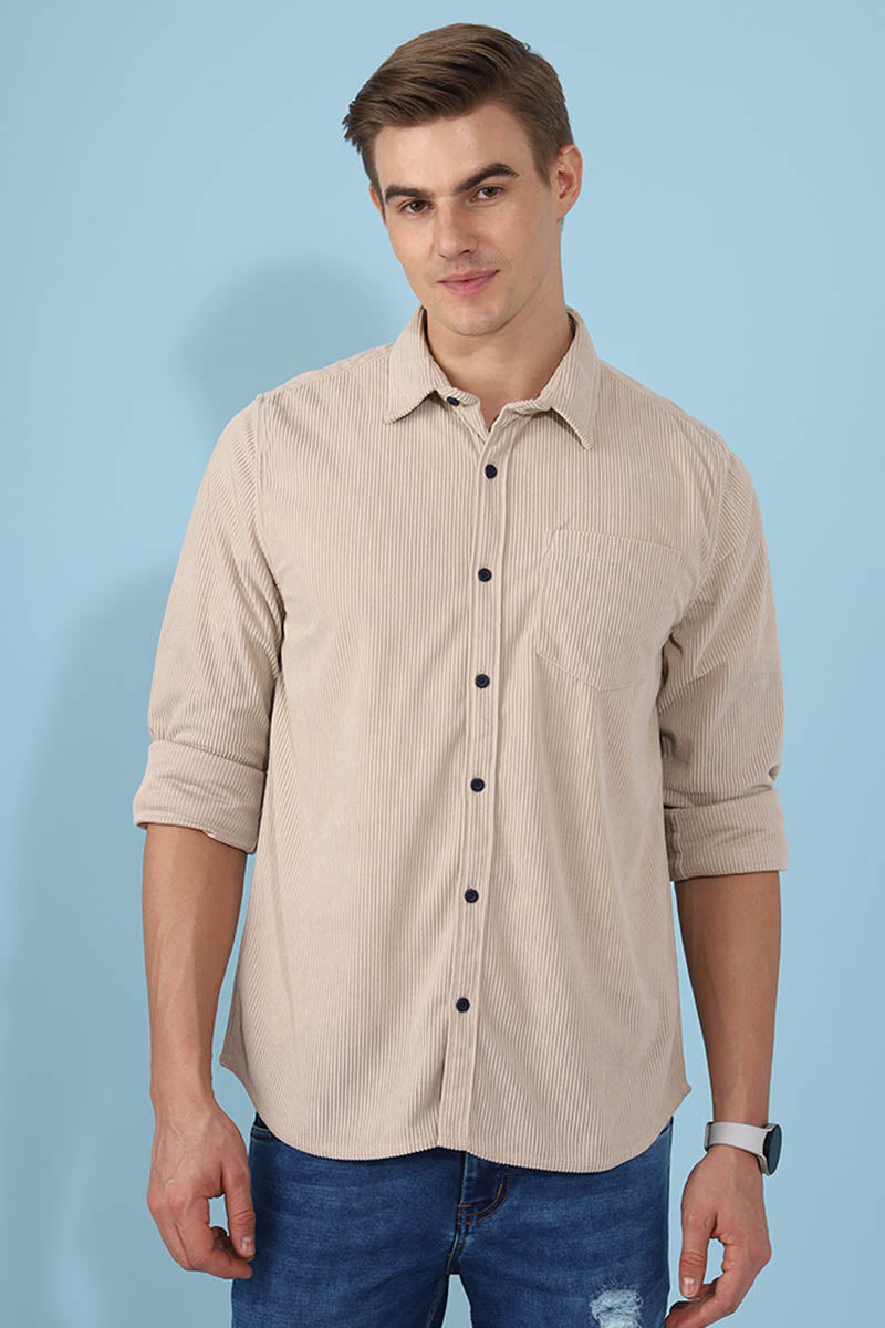 Cream Plain Shirt 0