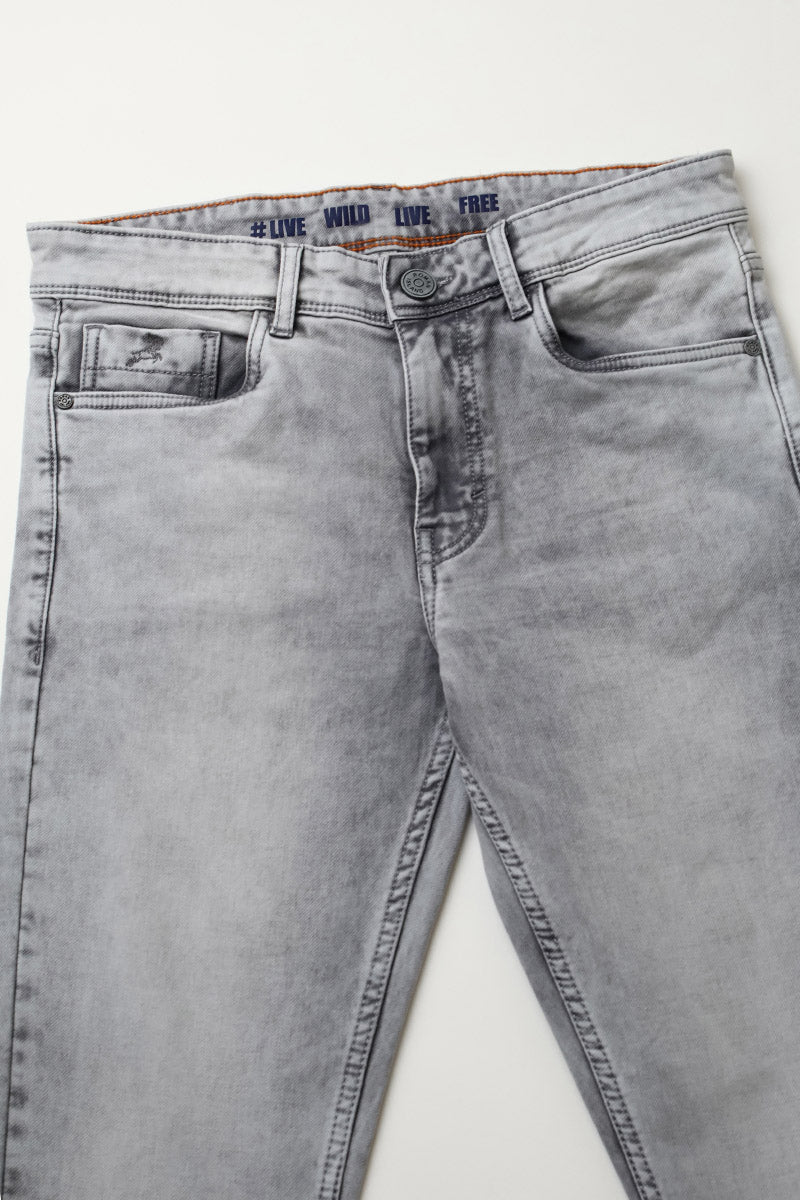 Grey  Plain  Jeans