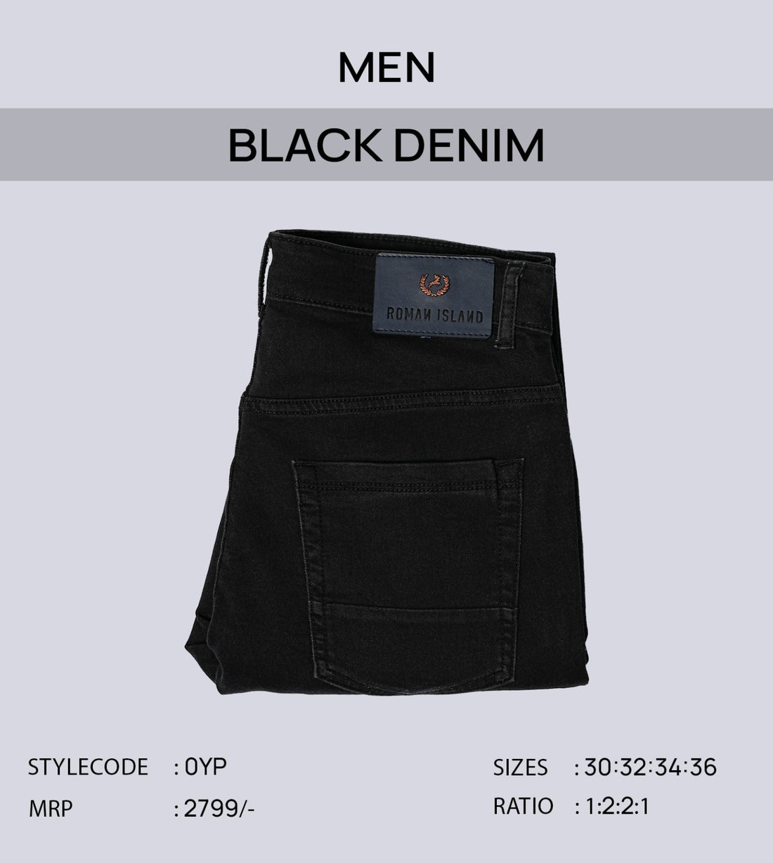 Men Black Denim