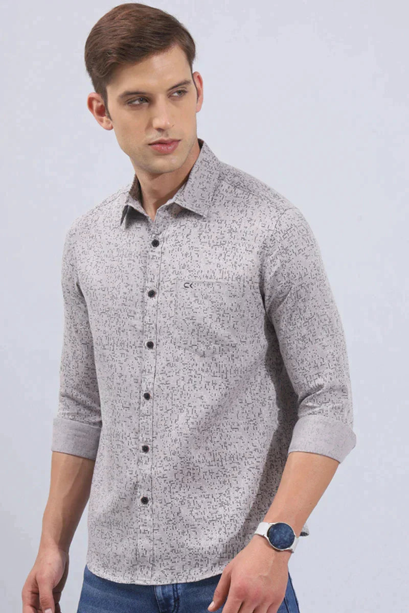 Grey Print Shirt