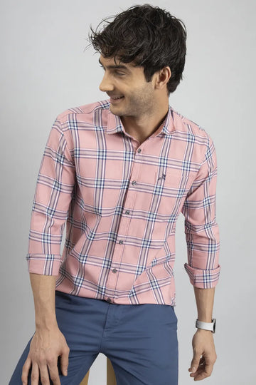 Pink & Blue Checks Shirt