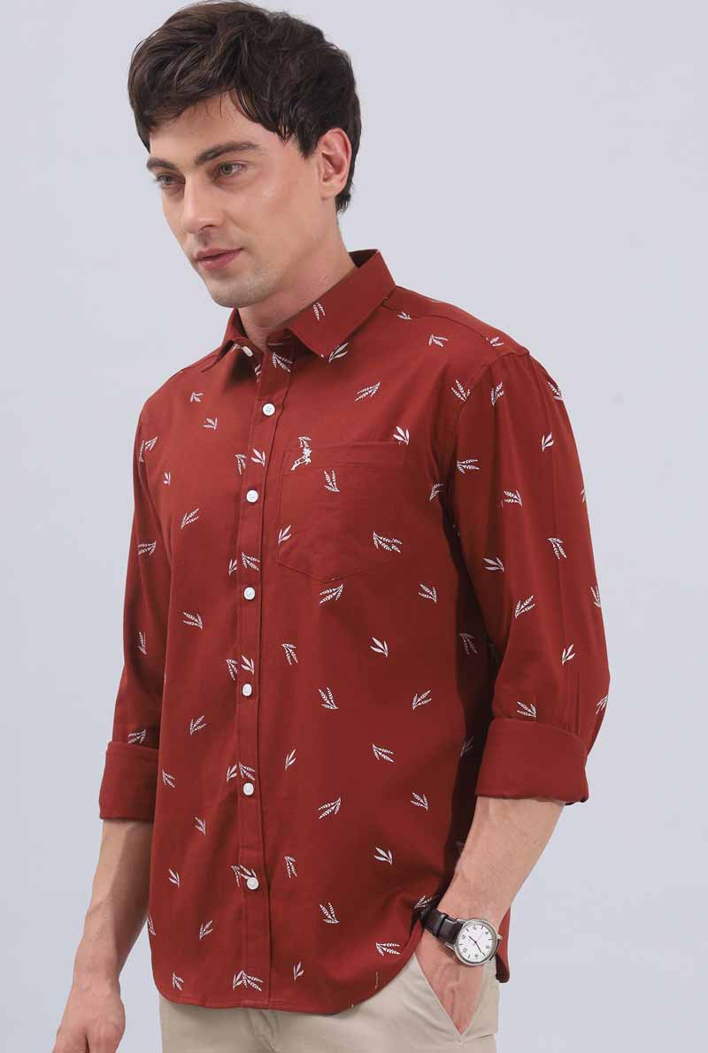 Maroon Print Shirt