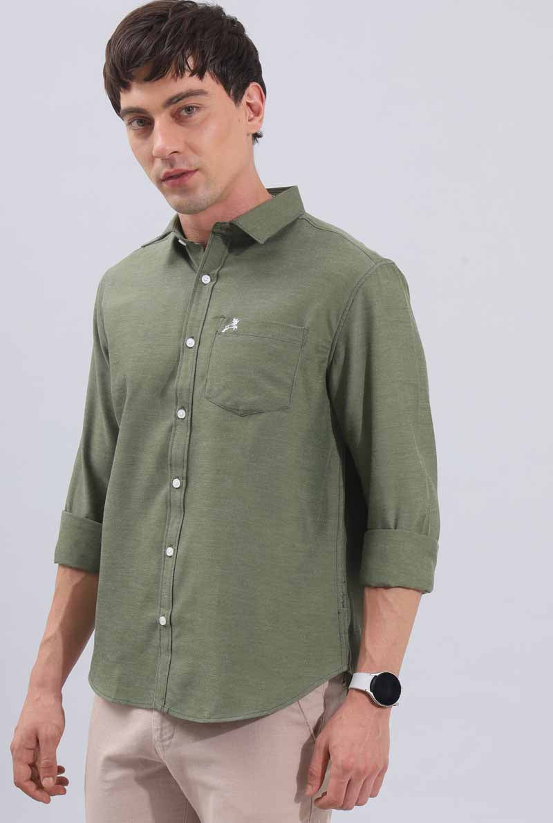 Green Plain Shirt